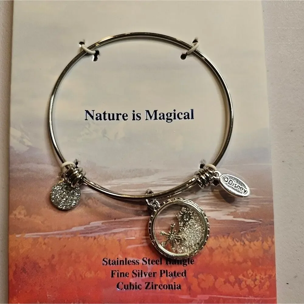 Disney Frozen ll Bangle SilverPlated Cubic Zirconia Nature is Magical Bracelet